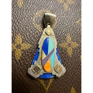 American West Carolyn Pollack Denim Lapis Arrowhead sterling silver and 14k gold